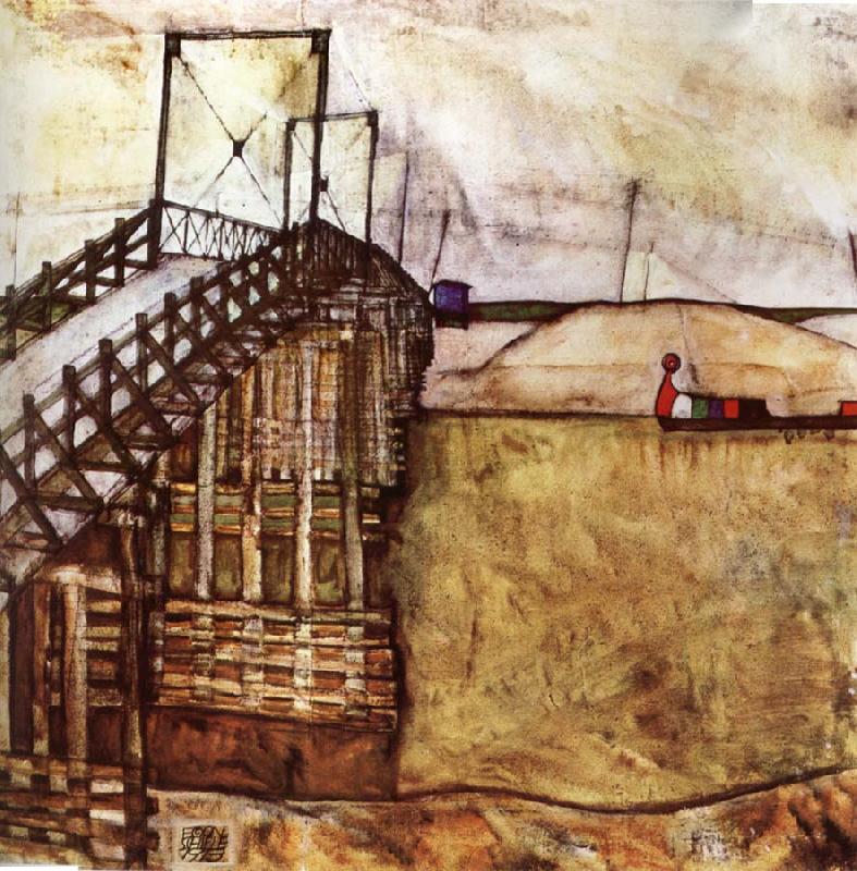Egon Schiele The Bridge Spain oil painting art